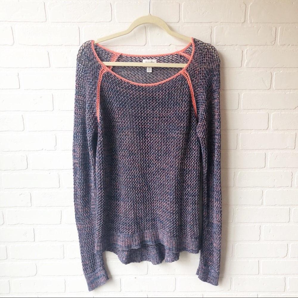 American Eagle Long Knit Sweater Blue/Purple L